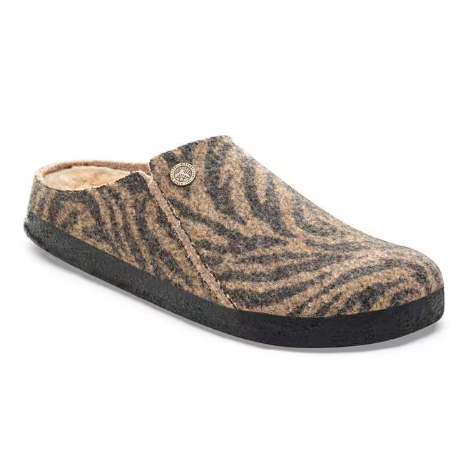 Zermatt Shearling Mule Slipper in Zebra Toffee Melange