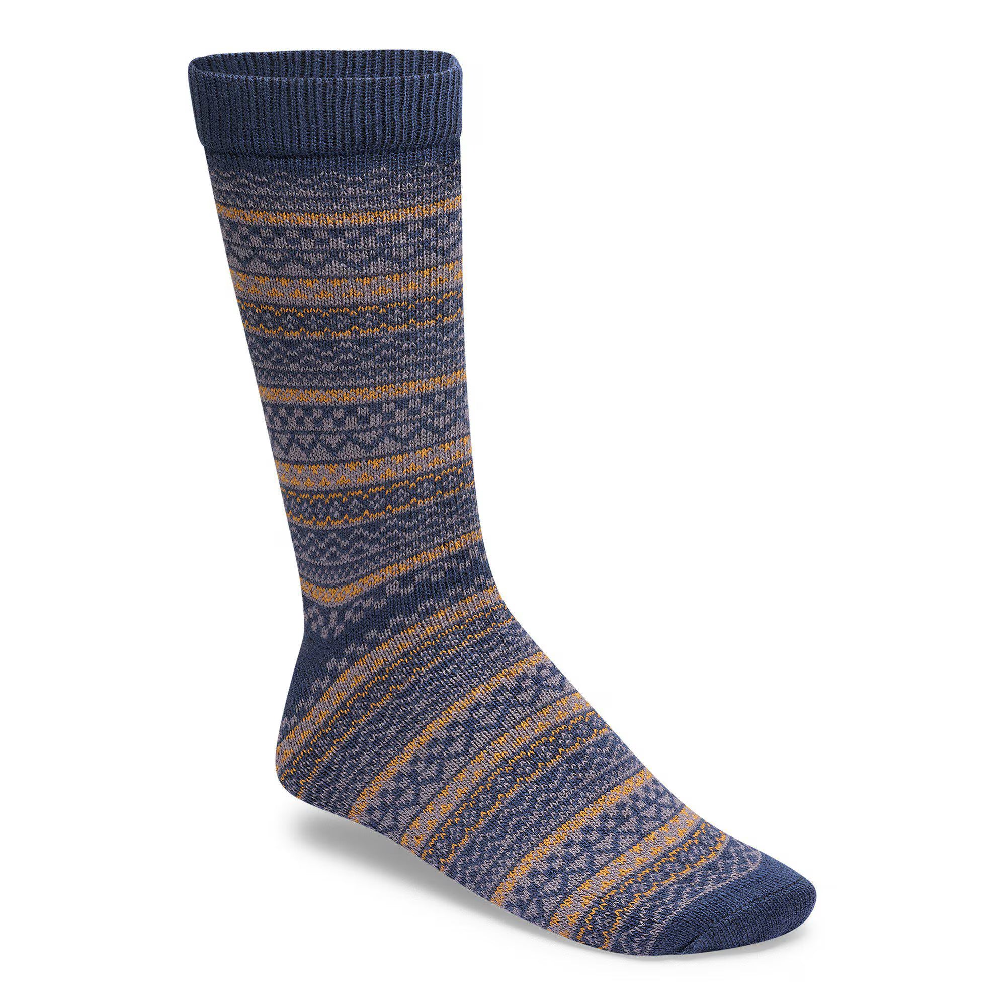 Cotton Pattern Socks in Navy