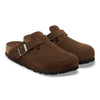 Boston Buckle Soft Footbed Mule in Carafe Suede