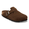 Boston Buckle Soft Footbed Mule in Carafe Suede