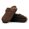 Boston Buckle Soft Footbed Mule in Carafe Suede