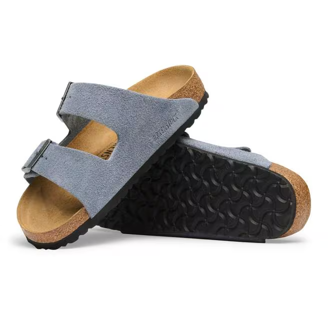 Arizona Suede Classic Footbed in Stone Blue