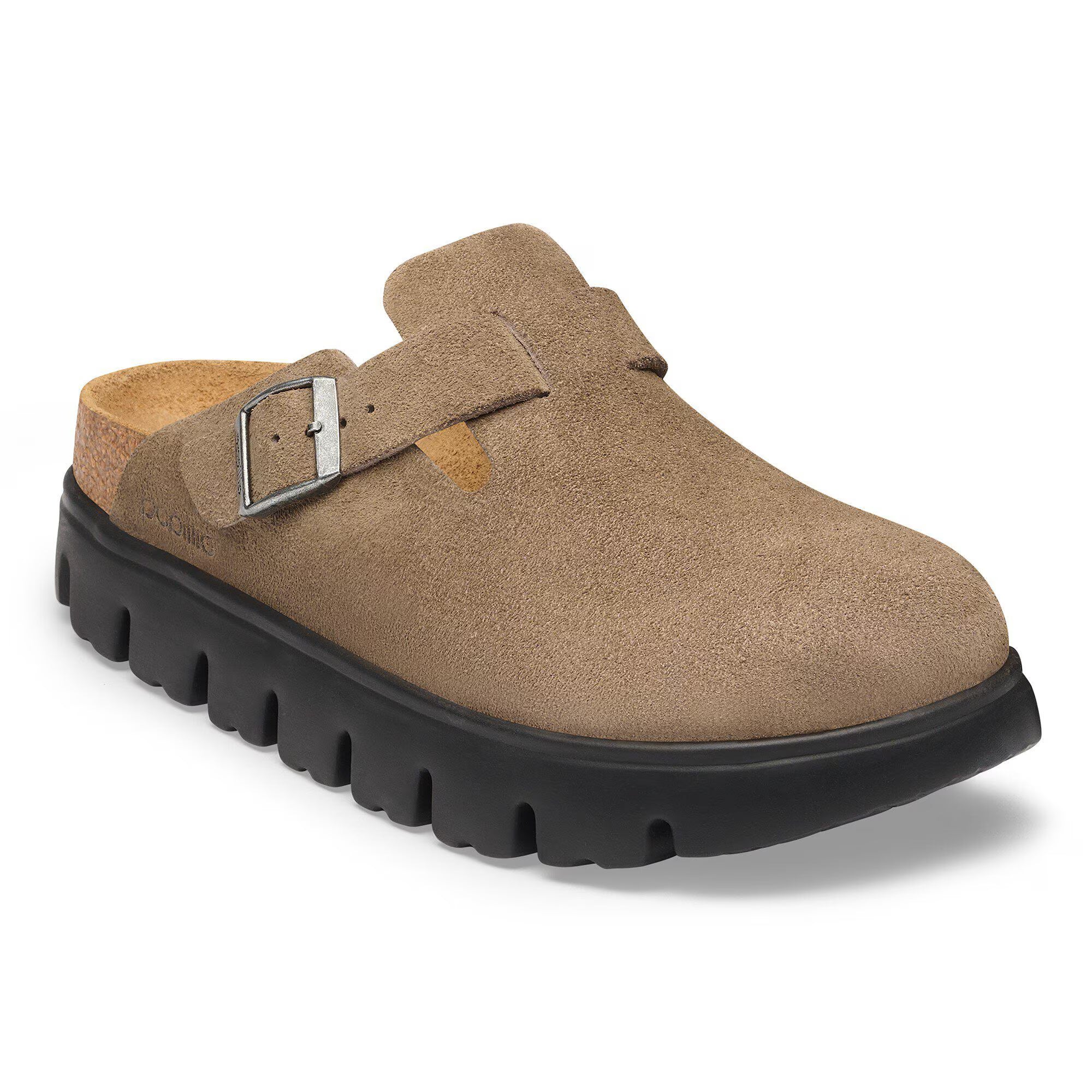 Boston Chunky Suede Leather In Grey Taupe