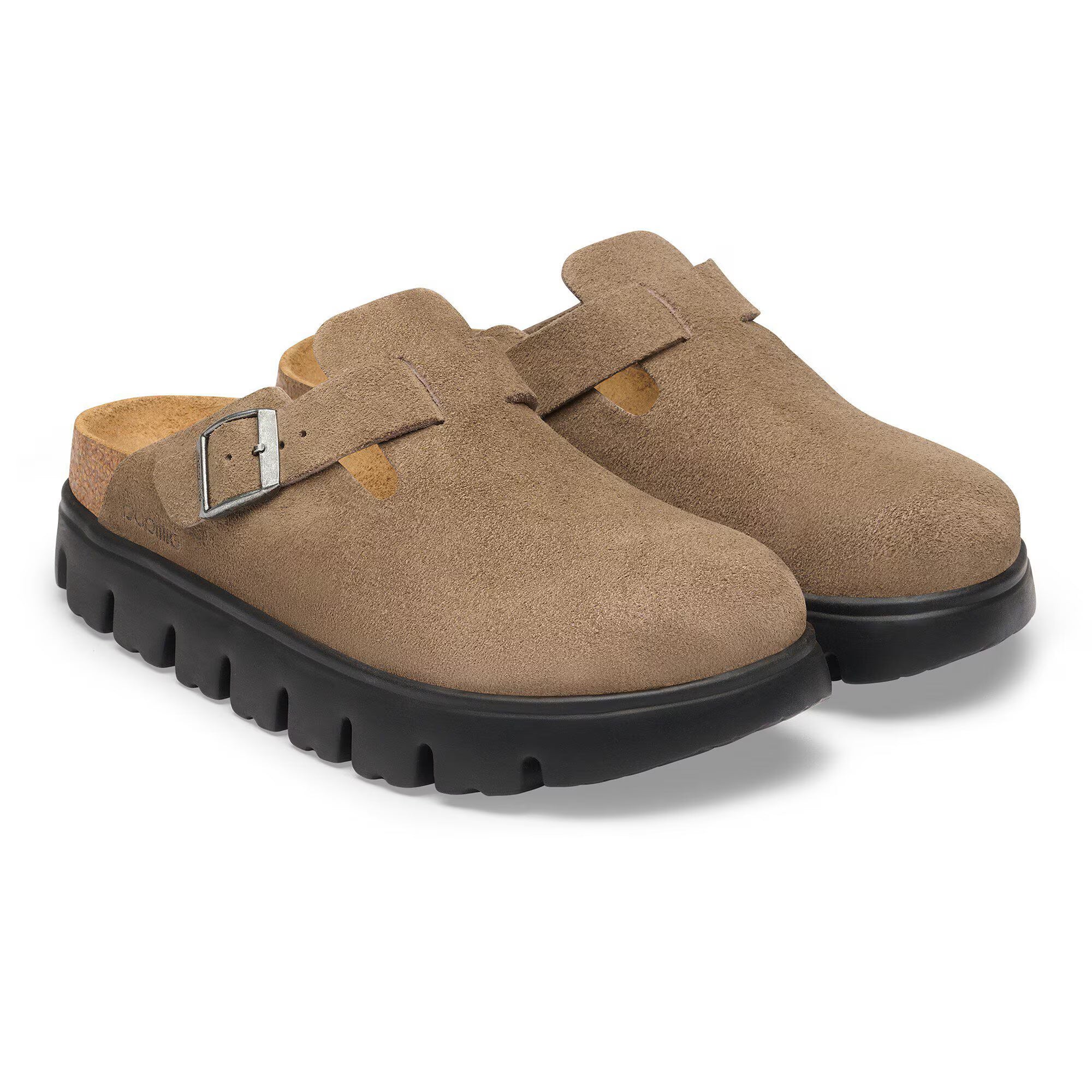 Boston Chunky Suede Leather In Grey Taupe