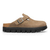 Boston Chunky Suede Leather In Grey Taupe