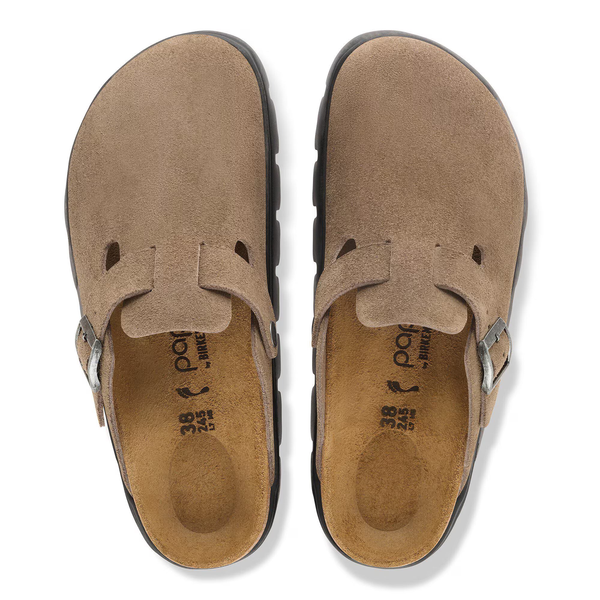 Boston Chunky Suede Leather In Grey Taupe