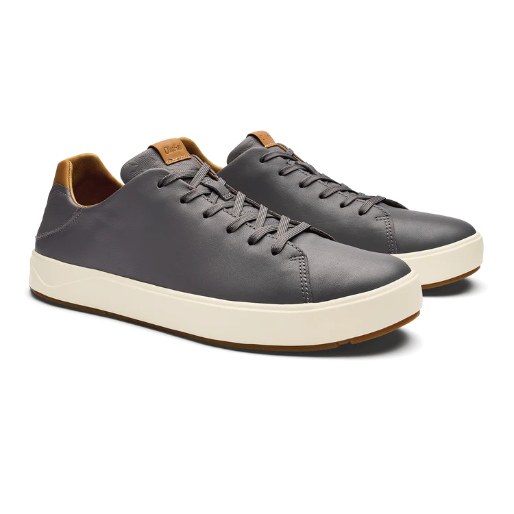Lae'ahi Li Men's Leather Club Sneaker in Stone