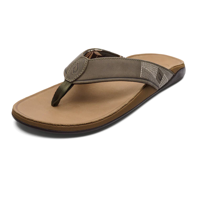 Tuahine Men's Beach Sandal in Hunter and Golden Sand