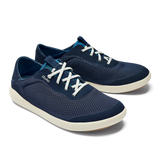 Moku Pae Men's No Tie Boat Shoe in Trench Blue and Off White