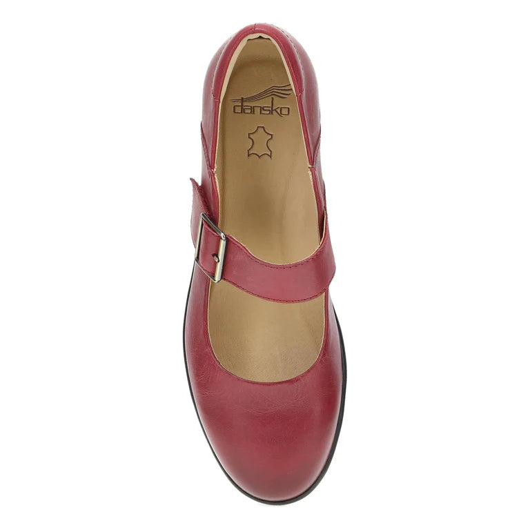 Collette Burnished Nubuck Mary Jane in Red