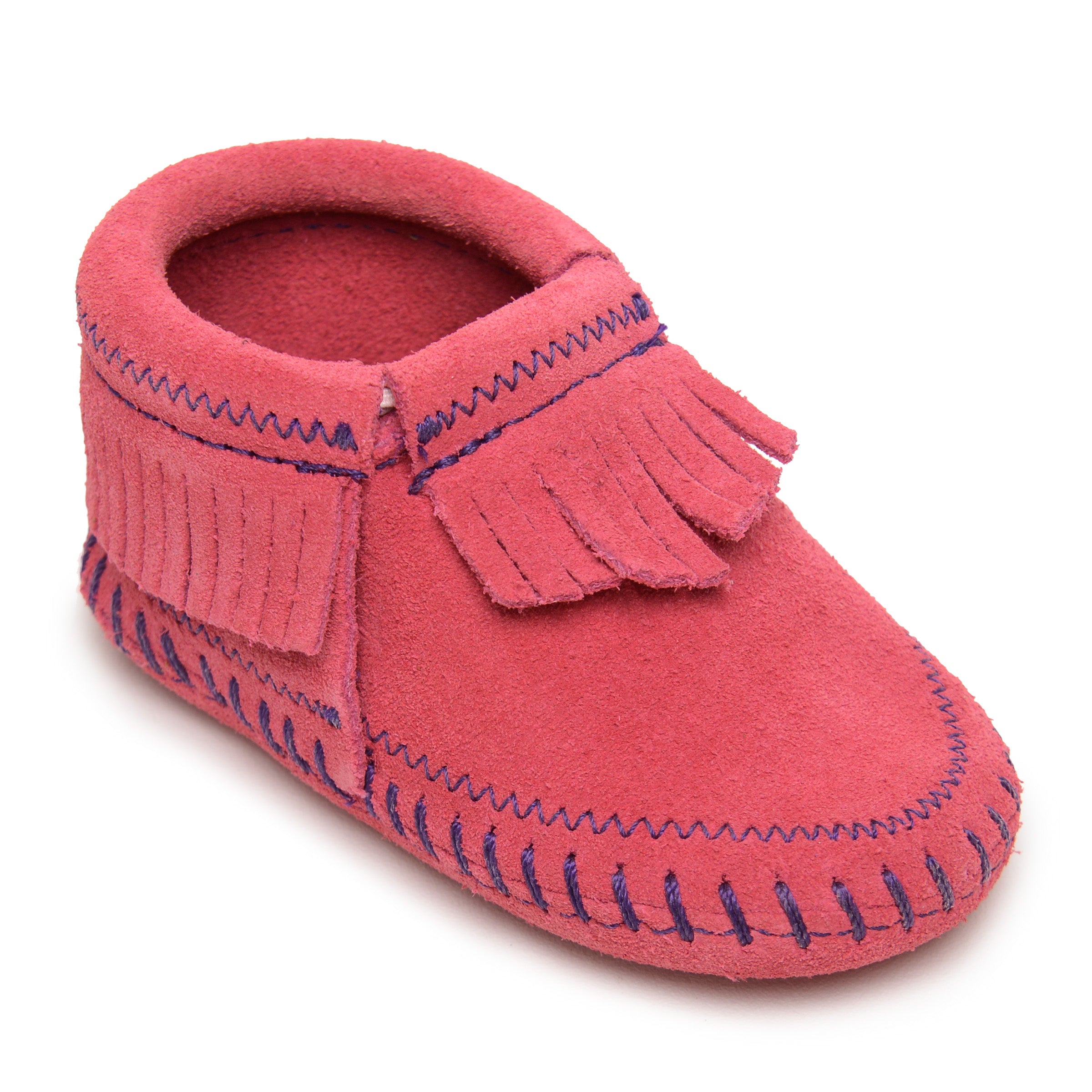 Kids' Fringe Side Bootie in Hot Pink