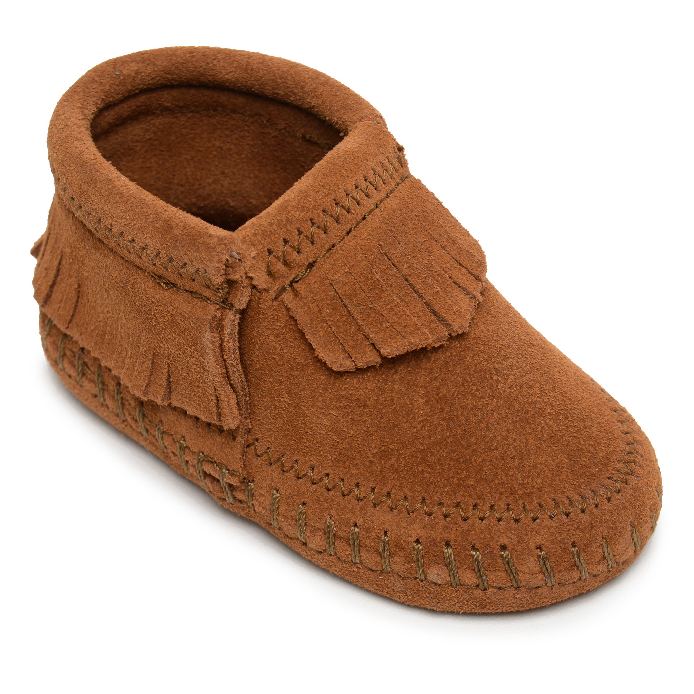 Kids' Fringe Side Bootie in Brown