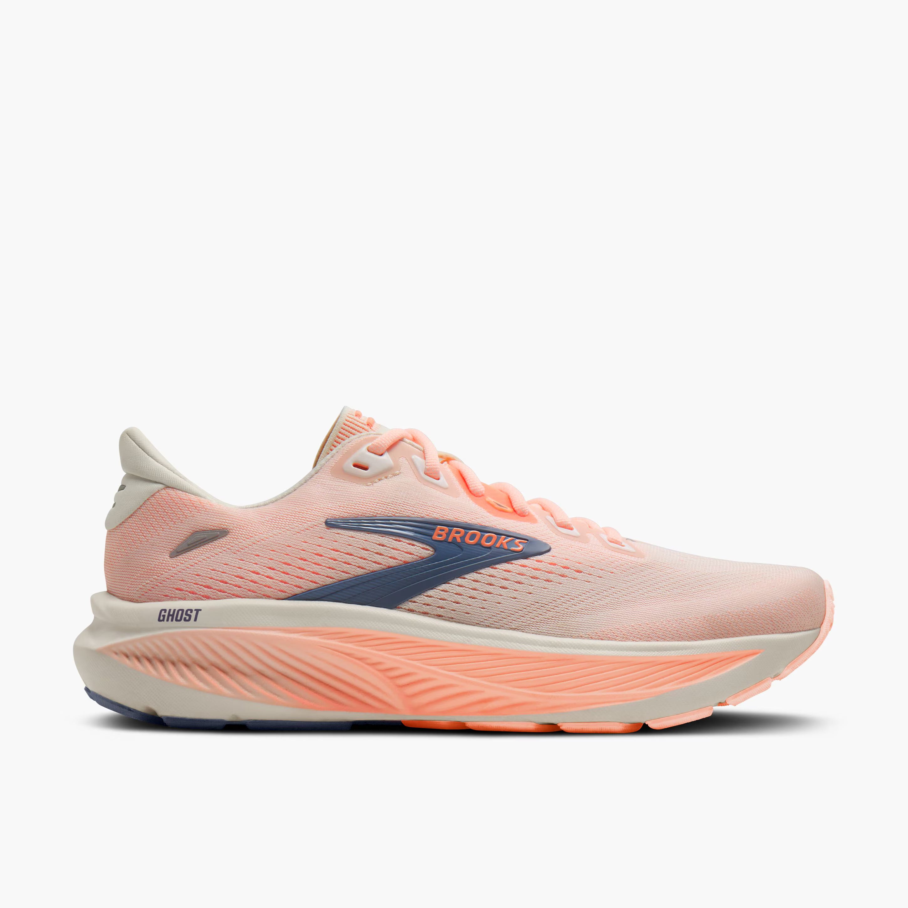 Women's Ghost 18 WIDE in White/ Cyber Peach/ Grey