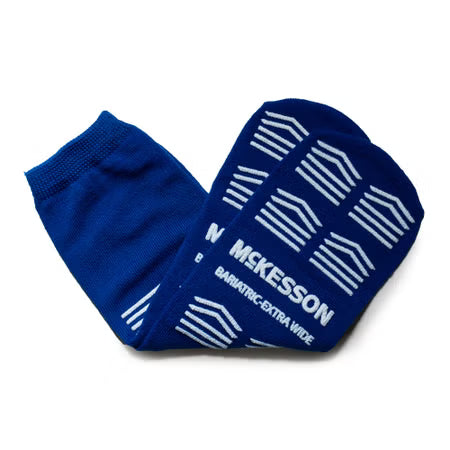 Slipper socks Royal Blue XWIDE Bariatric  Douldle Imprint