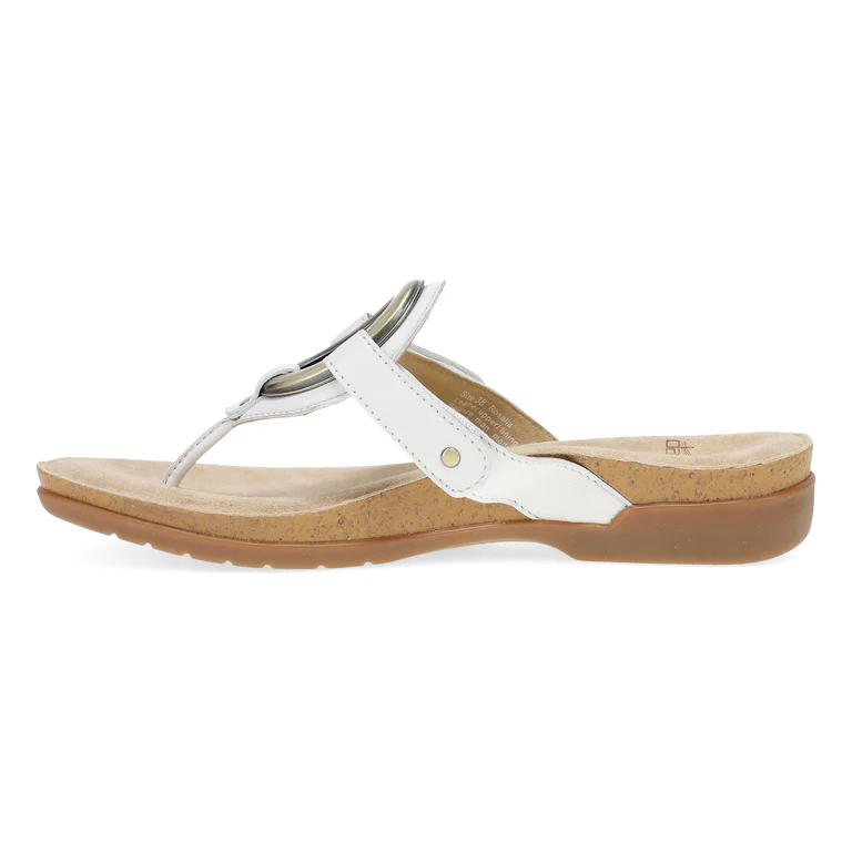 Rosalia Big Brass Sandals In White