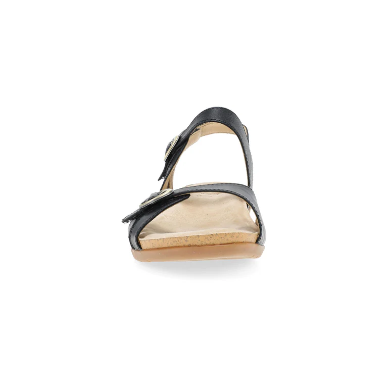 Ruthie Elegant Leather Sandals In Black