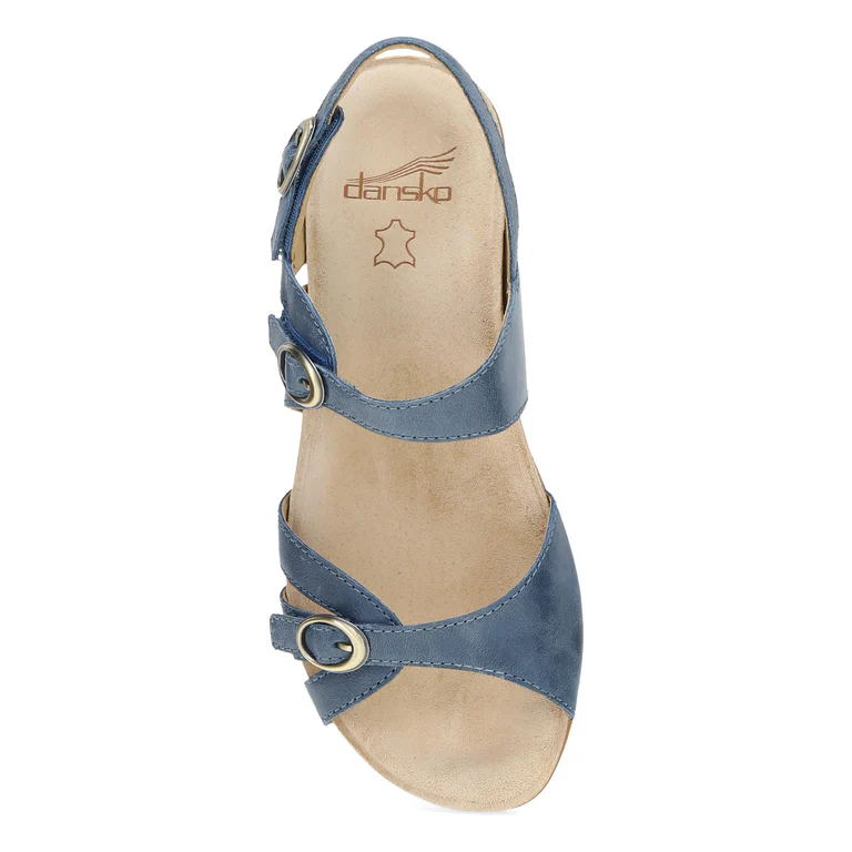 Ruthie Elegant Leather Sandals In Marine