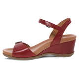 Arielle Adjustable Wedge Sandal in Red