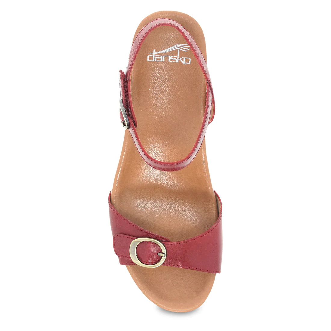 Arielle Adjustable Wedge Sandal in Red