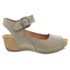 Tiana Ankle Strap Peep Toe Wedge in Khaki