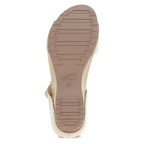 Tanya Burnished Adjustable Sandal in Linen