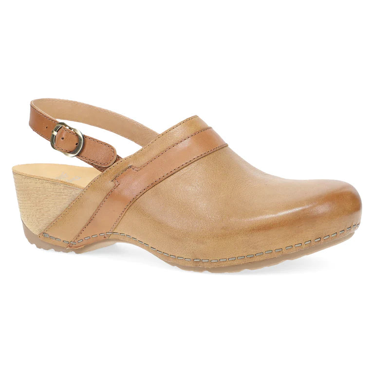 Tammy 2-tone Sling back Clog in Tan