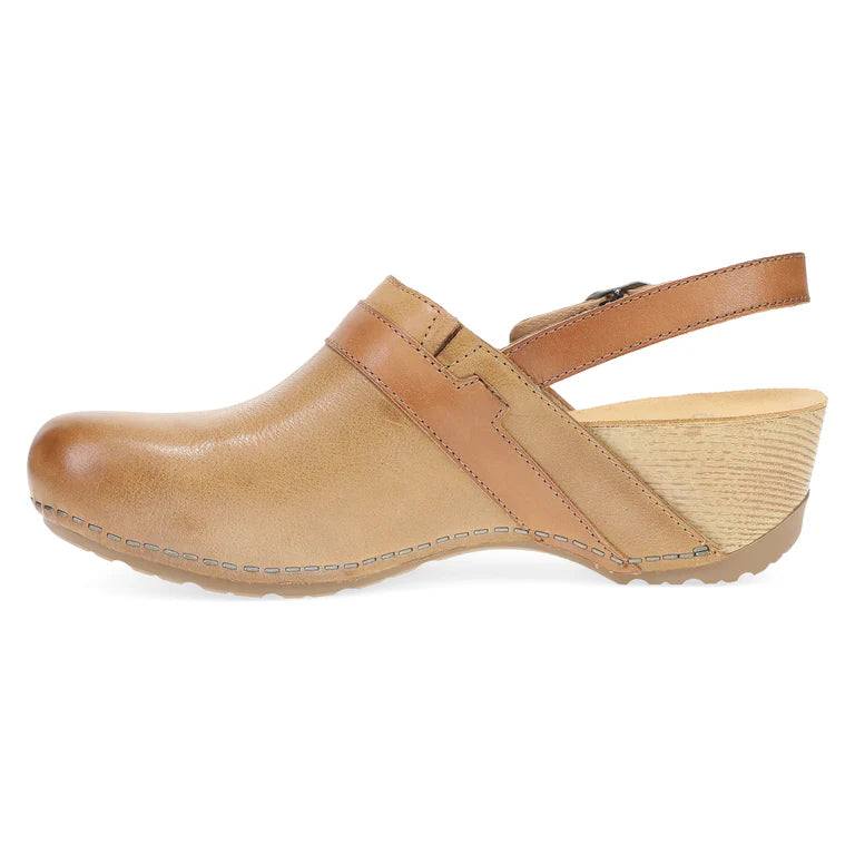 Tammy 2-tone Sling back Clog in Tan