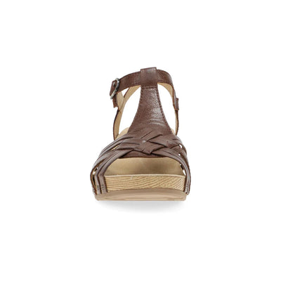 Tia Retro Woven Wedge in Brown
