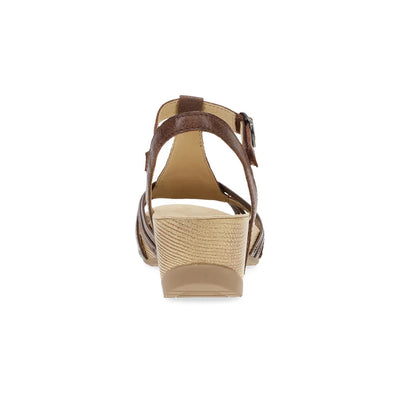 Tia Retro Woven Wedge in Brown
