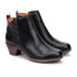 Rotterdam Womens Zipper Leather Boot in Black