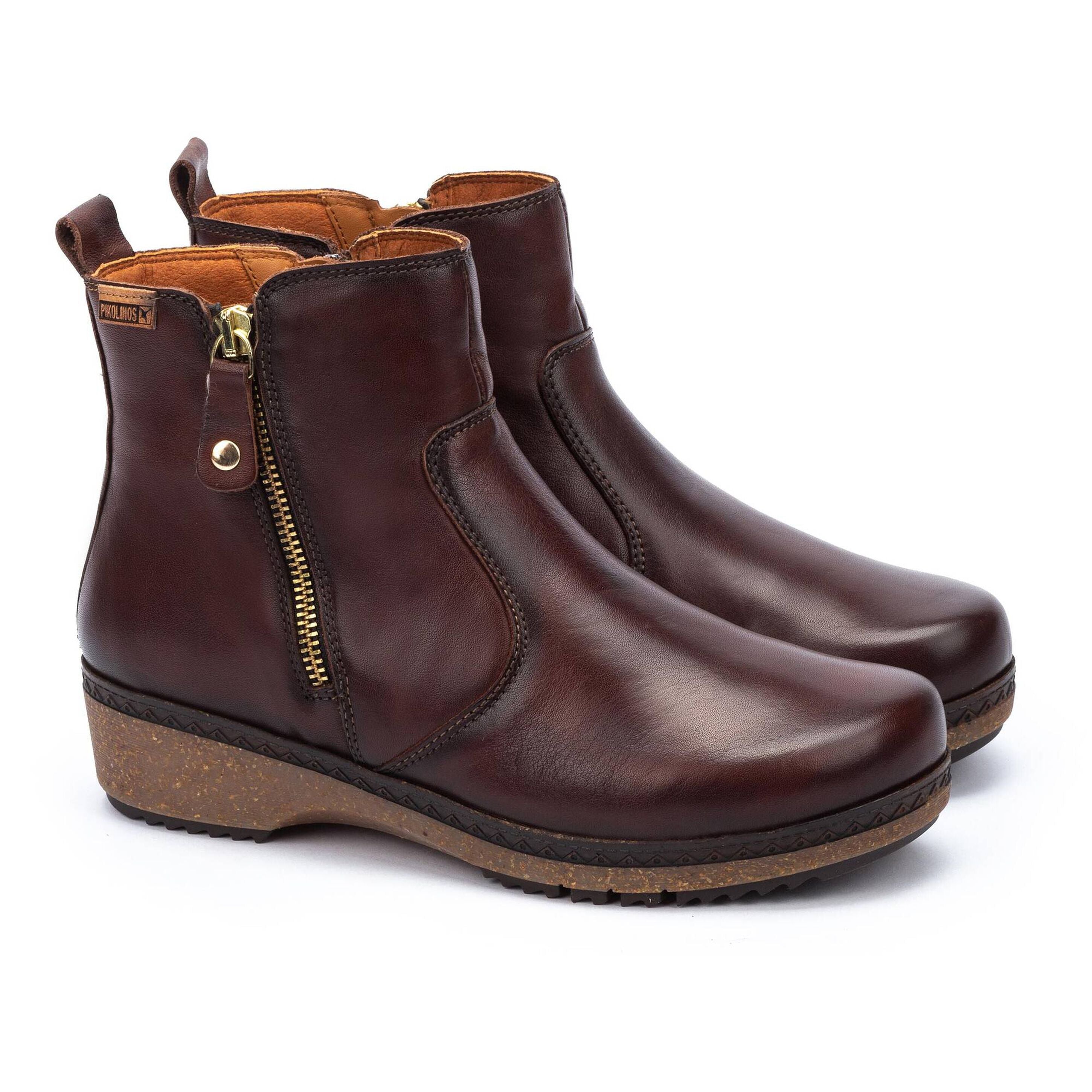 Granada WOW Womens Zipper Leather Boot in Caoba