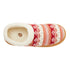 Women's Fairisle Hoodback Slipper with Indoor and Outdoor Sole in Spiced Coral