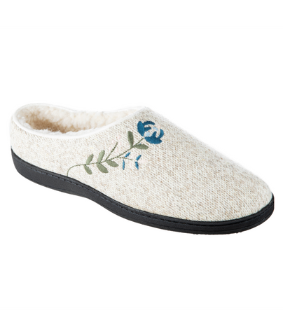 Women's Flora Hoodback Slipper with Cloud Cushion® and Indoor and Outdoor Sole in Oatmeal Heather