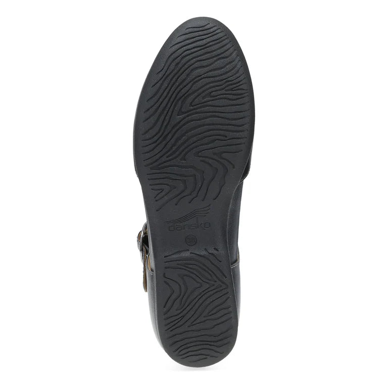 Liv Flat Mary Jane in Black/Pewter