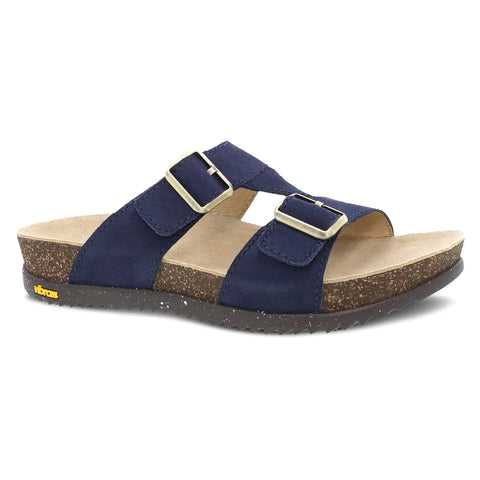 Dayna Two Strap Suede Sandal in Navy