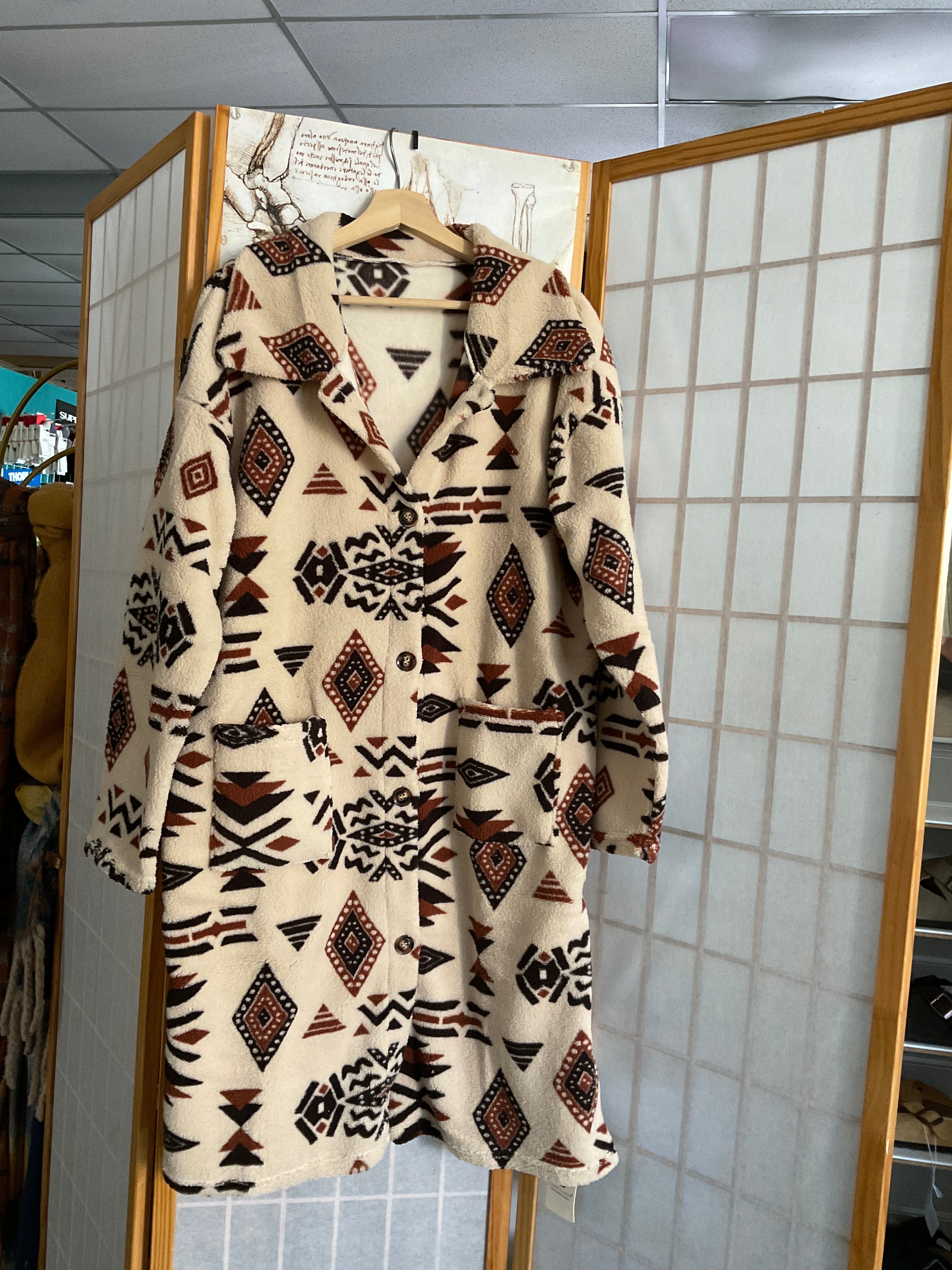 Aztec Print long Coat