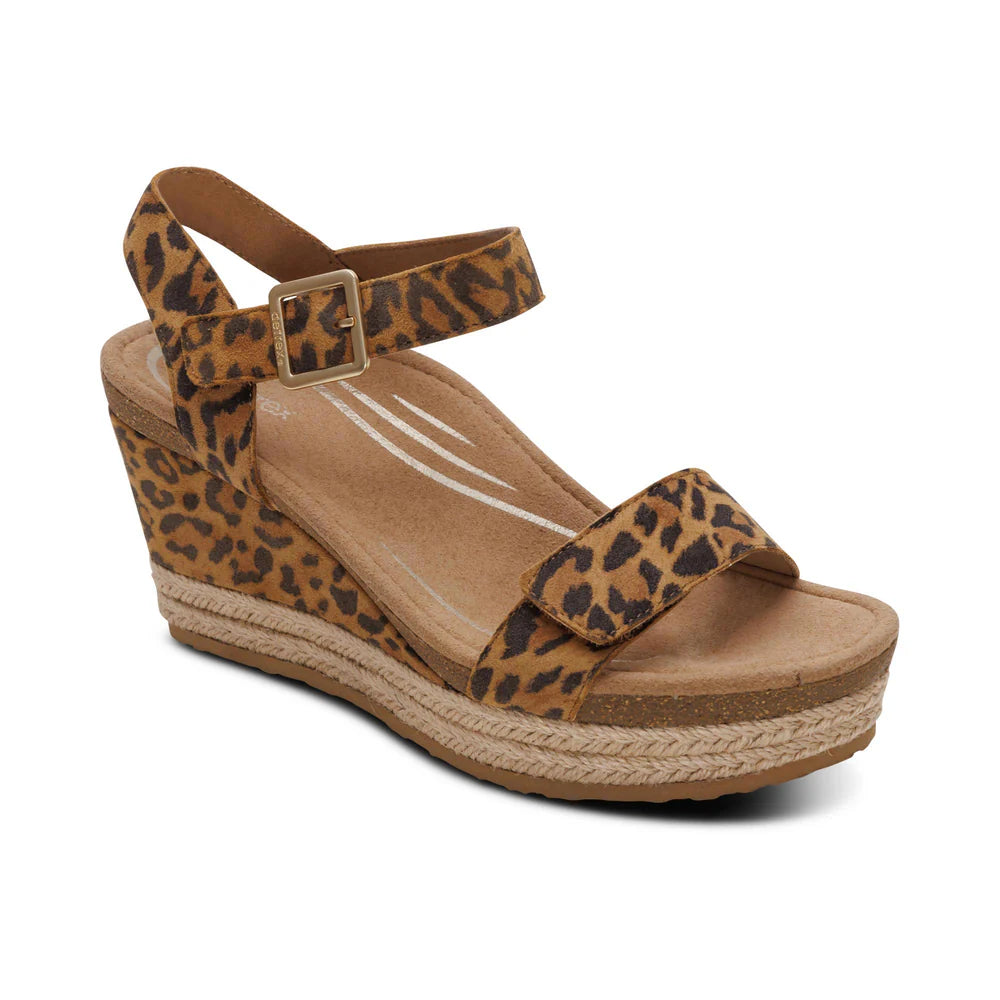 Sydney Quarter Strap Espadrille Wedge in Leopard