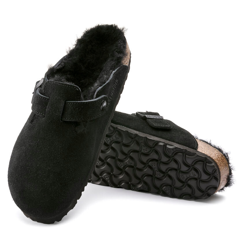 Boston Shearling Mule in Black