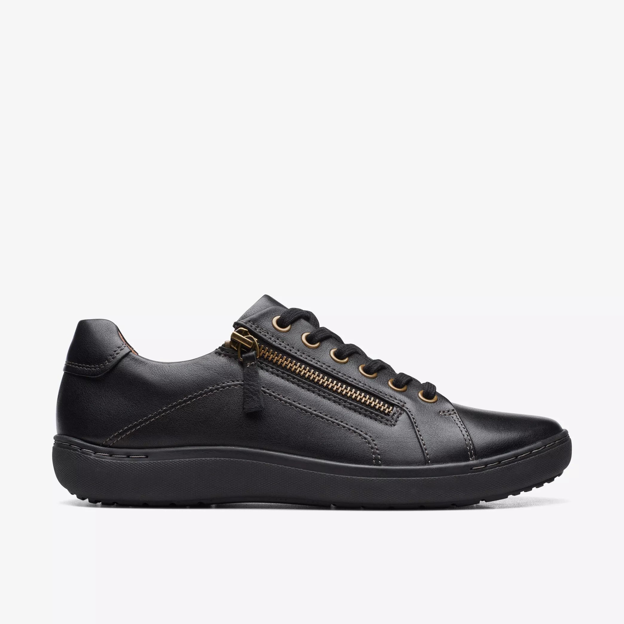 Nalle Lightweight Zip Sneaker WIDE in Black on Black