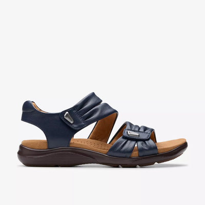 Kitly Adjustable Padded Strap Walking Sandal In Navy WIDE