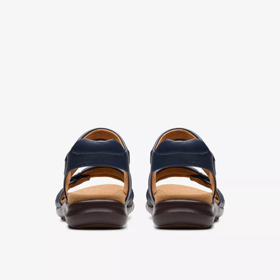 Kitly Adjustable Padded Strap Walking Sandal In Navy WIDE