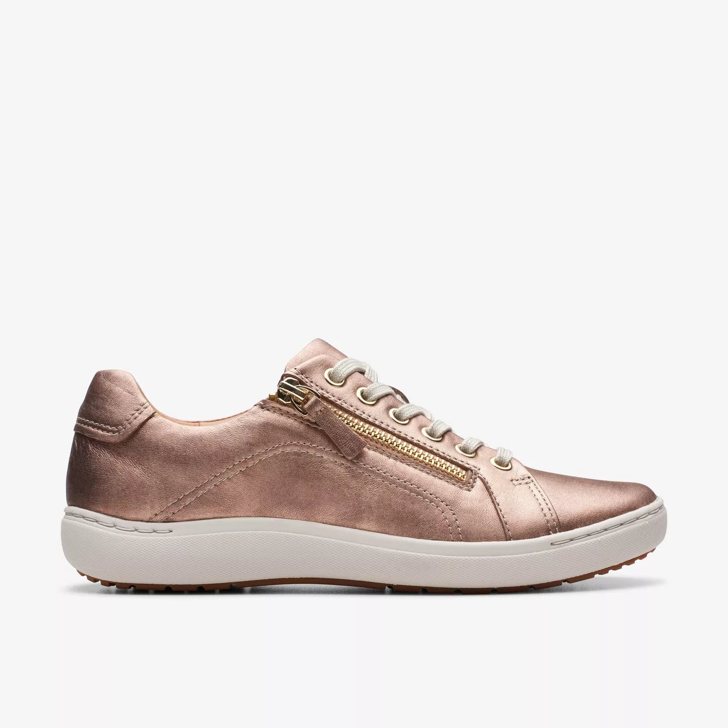 Nalle Lightweight Zip Sneaker in Rose Gold