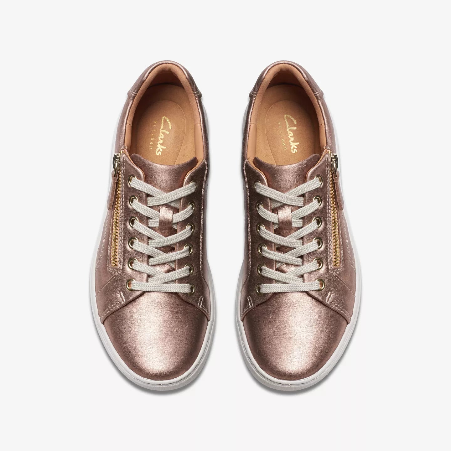 Nalle Lightweight Zip Sneaker in Rose Gold