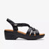 Tuleah Woven Wiggle Sandal in Black WIDE