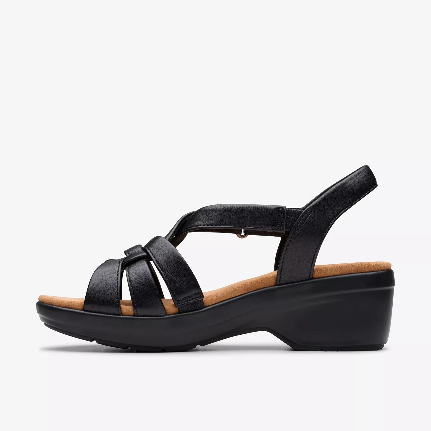 Tuleah Woven Wiggle Sandal in Black WIDE
