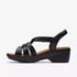 Tuleah Woven Wiggle Sandal in Black WIDE