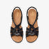 Tuleah Woven Wiggle Sandal in Black WIDE
