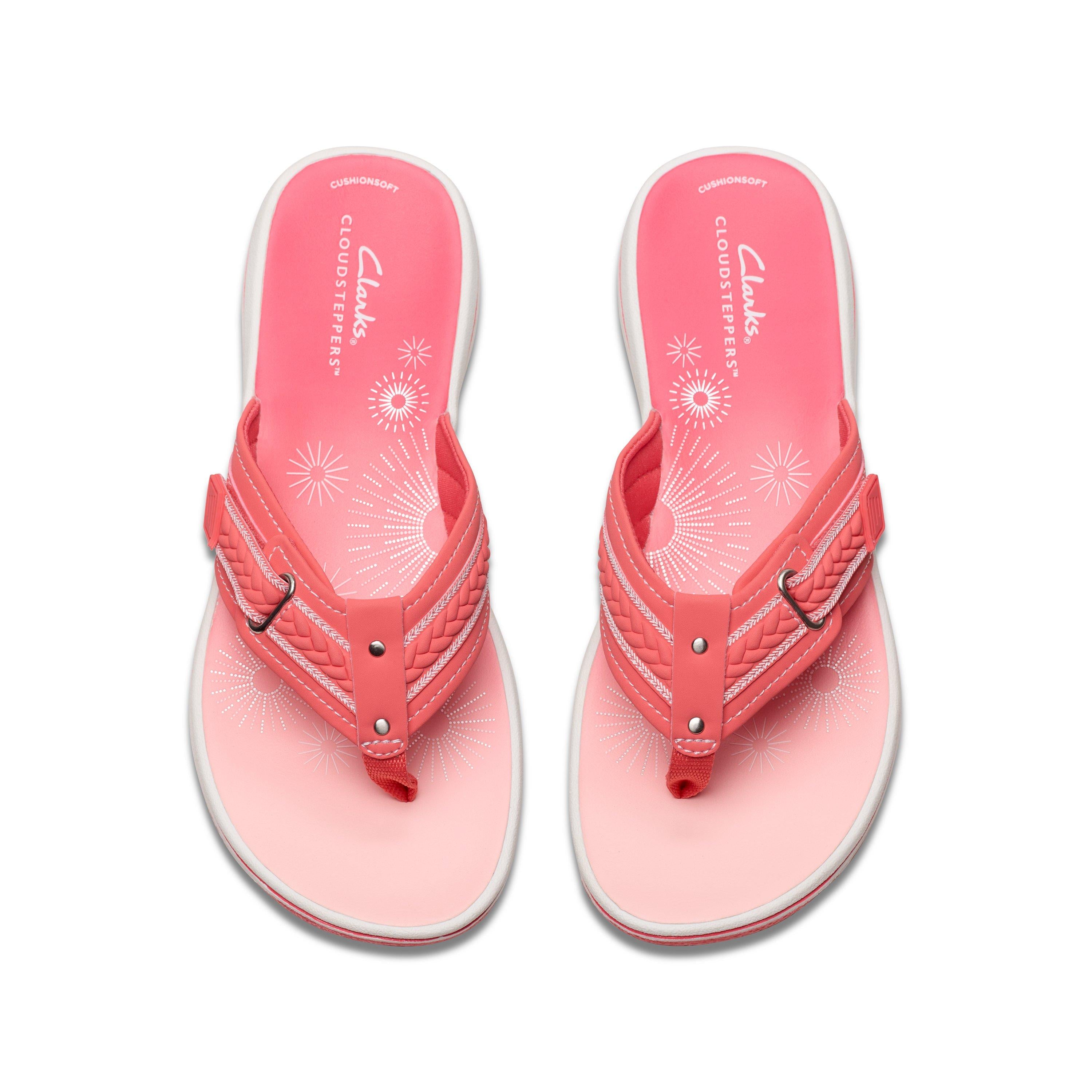 Breezey Sun Cloud Steppers Sandals in Bright Coral Ombre