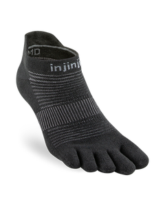 Lightweight No Show Toe Socks in Black