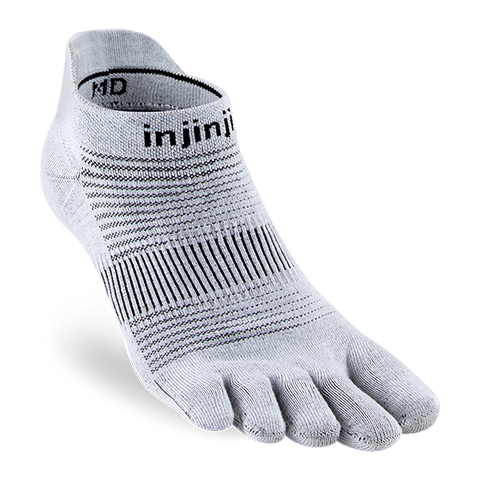 Lightweight No Show Toe Socks in Gray
